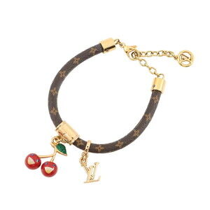 LOUIS VUITTON Brown Monogram Charm Bracelet